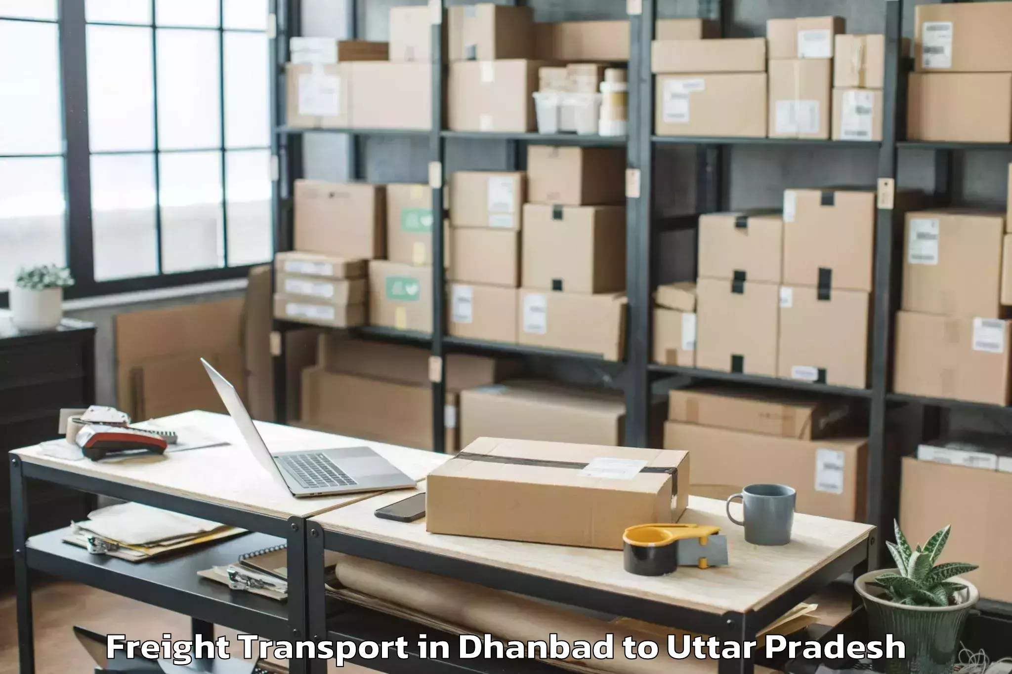 Easy Dhanbad to Bansdih Freight Transport Booking